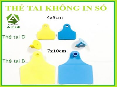 Thẻ tai không in số cho bò