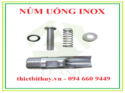 Núm uống tự động cho heo phi 21 inox 304