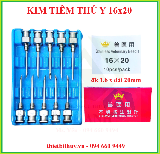 KIM TIÊM THÚ Y - KIM TIÊM SỐ 16x20 - KIM TIÊM GIA SÚC