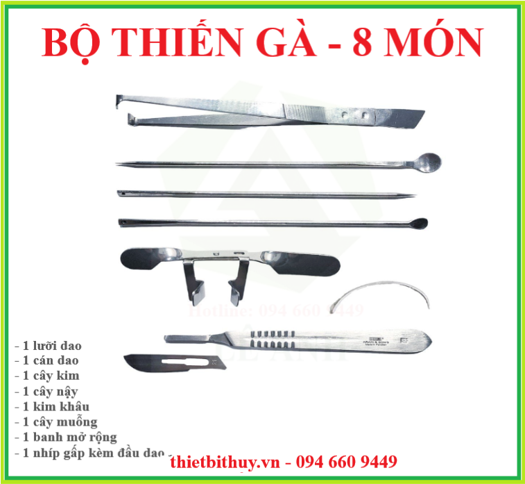 Bộ thiến gà 8 món giá rẻ - Thiết bị thú y Lê Anh