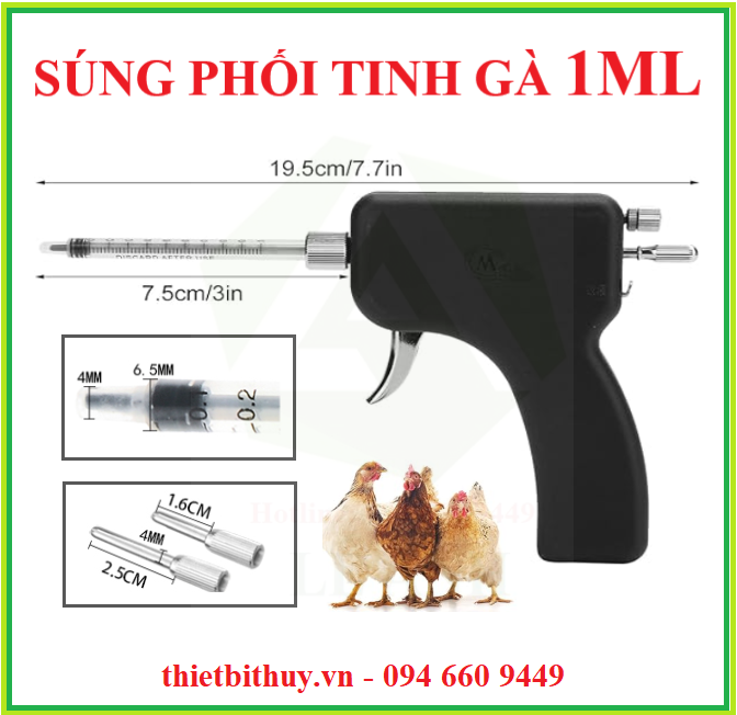 SÚNG PHỐI TINH GÀ - SÚNG THỤ TINH GÀ 1ML 