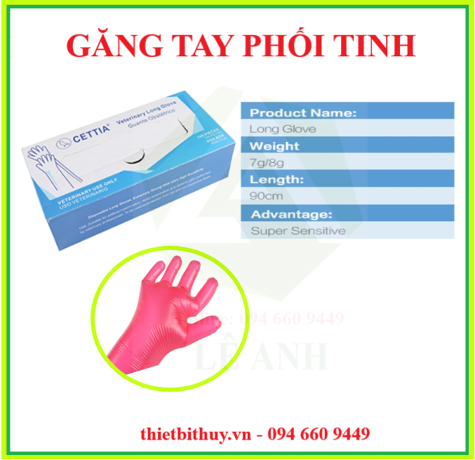 Găng tay nilon dài dùng 1 lần - Găng tay phối tinh bò 