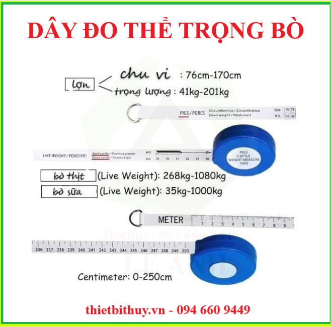 DÂY ĐO KHỐI LƯỢNG HEO, BÒ - DỤNG CỤ NUÔI HEO - THIETBITHUY.VN