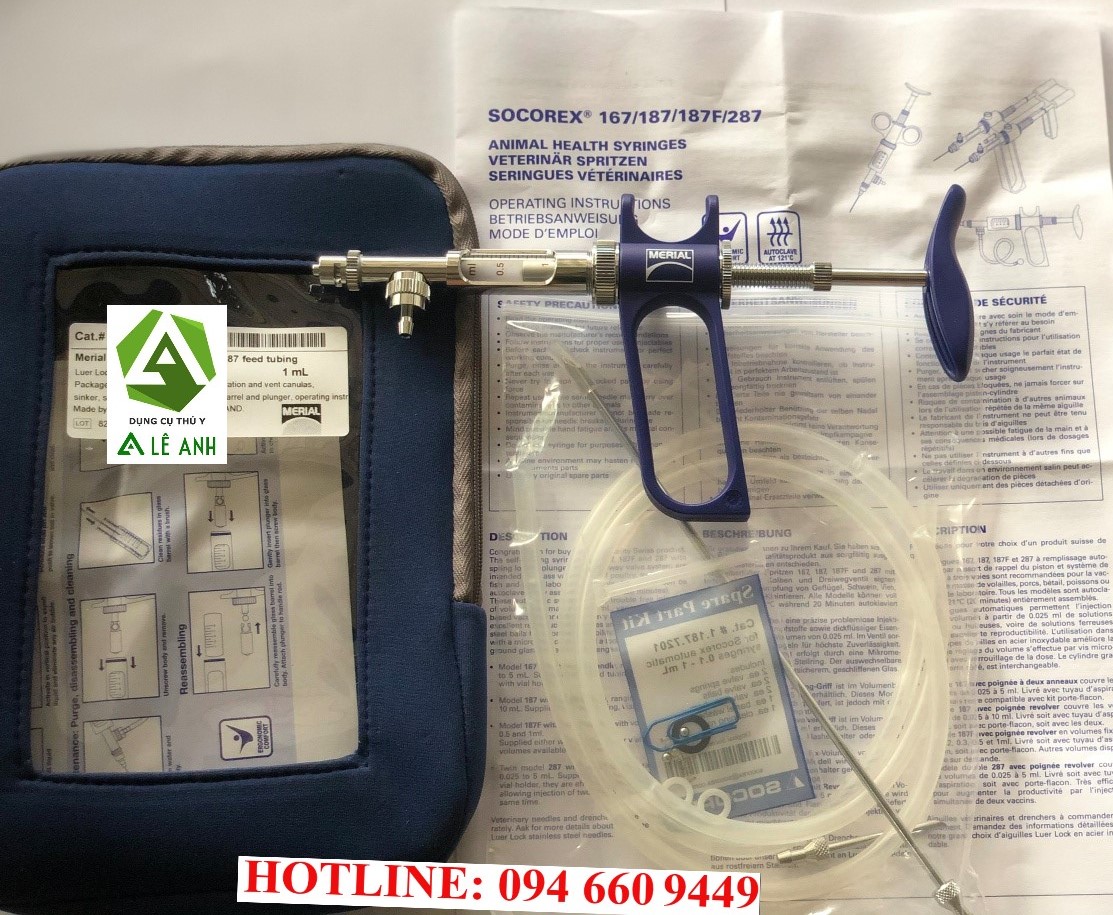 Xilanh tự động Socorex - Xilanh tự động loại dây - Thiết bị thú y Lê Anh